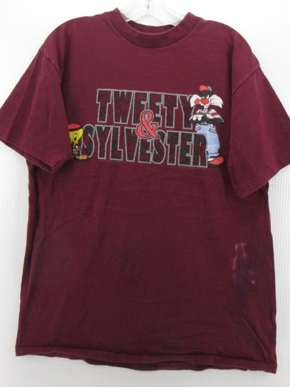 VINTAGE Looney Tunes  Shirt Large Tweety Sylvester Warner Bros 90s USA *